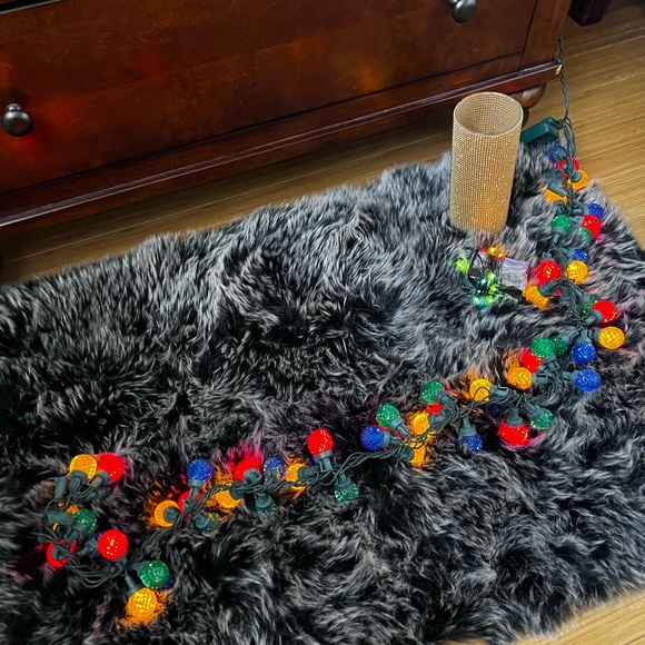 Holiday lighting bundle Christmas glitter candle holder & string lights - Picture 1 of 12